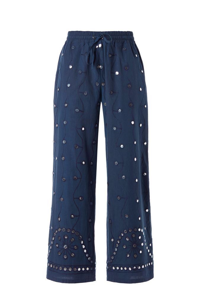 MIRRORS EMBROIDERED TROUSERS - CINDERD230666